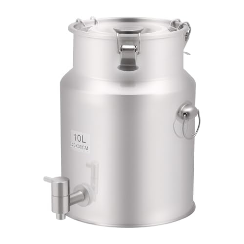 2.64 Gal 304 Stainless Steel Milk Can with Faucet and Sealing Lid