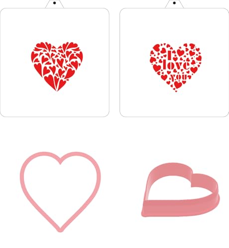 Cookie Cutter and Stencil Bundle Royal Icing Cookies Stencils Paint Your Own Biscuit Bakery Starter Kits Royal Icing Fondant Cutters Birthday Wedding Holiday Cookies Painting Coloring Pages Comb (9 Count)