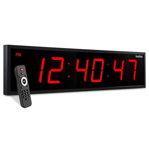 Oversized Digital Wall Clock with Large LED Display & Timer