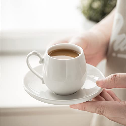 Espresso Cups with Saucers Set (6 Count)