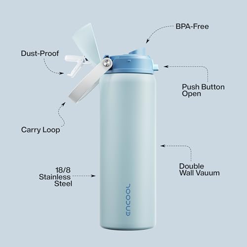 Insulated Water Bottle with Straw