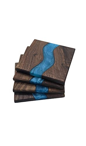 Wood Coaster Set for Drinks (4 Count)