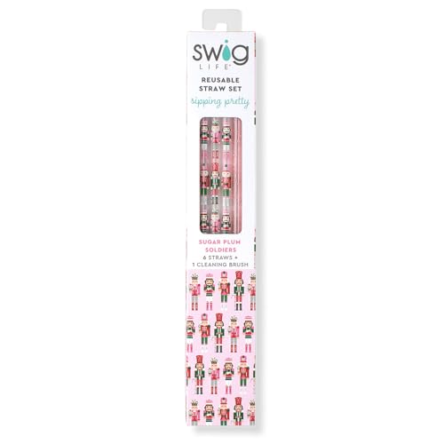 Reusable Straw Set with Cleaning Brush (6 Count)