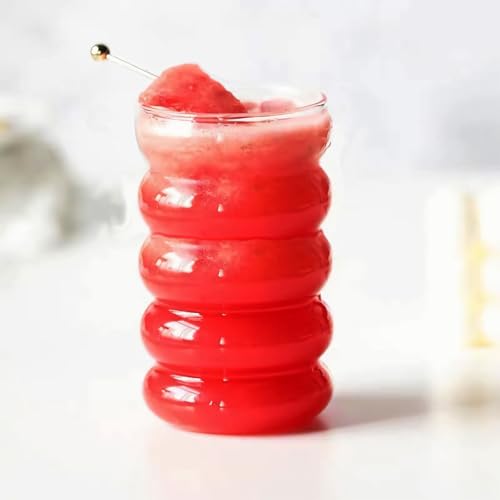 4 Pcs 20oz Drinking Glasses Set with Bamboo Lids and Straws (4 Count)