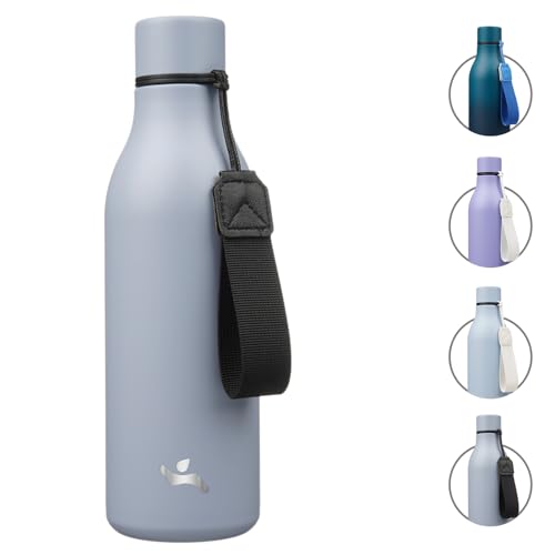 18 oz Insulated Stainless Steel Metal Water Bottle with Strap