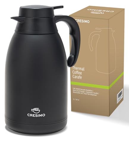 68 Oz Stainless Steel Black Thermal Coffee Carafe