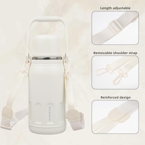 Stainless Steel Insulated Bottle with Handle & Strap