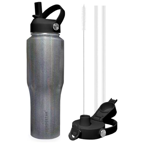 Water Bottle Wide Mouth Stainless Steel Vacuum Insulated Double Wall Keep Liquids Cold or Hot All Day