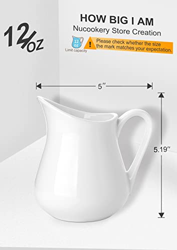 12 Oz Ceramic Creamer with Handle
