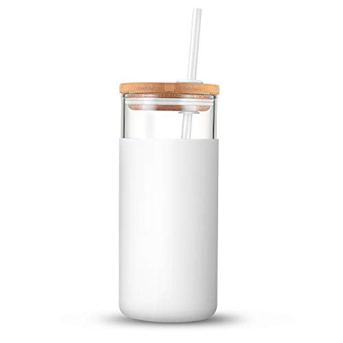 20 oz Glass Tumbler with Lids and Straws