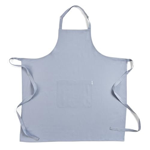100% Pure Linen Apron Dusty Blue