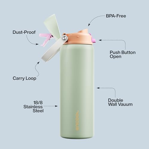 Insulated Water Bottle with Straw