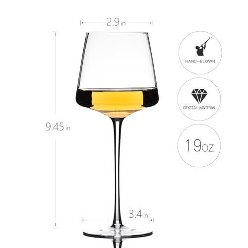 Thin Long Skinny Stem Red Wine Glasses Set of 6 (6 Count)