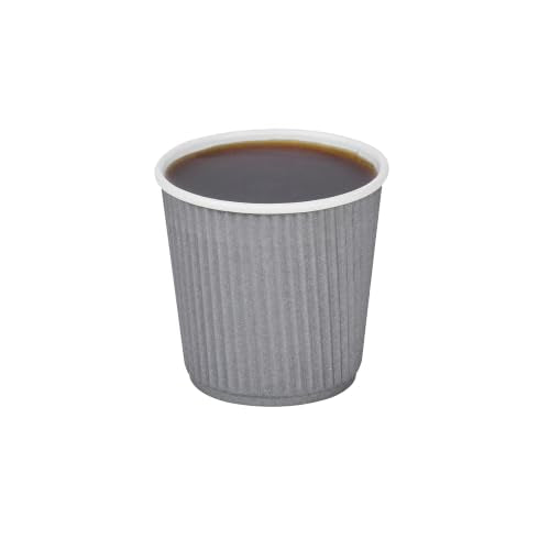 Ripple Wall Coffee Cups 500 Count 4 Ounce Insulated Gray Paper Cups