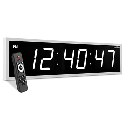 Oversized Digital Wall Clock with Large LED Display & Timer