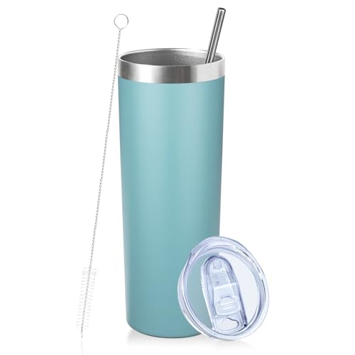 20 oz Skinny Tumbler with Lid and Straw (8 Count)