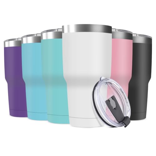 30oz Stainless Steel Travel Mug with Lid (6 Count)