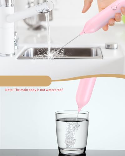 Milk Frother Handheld Rechargeable Milk Foamer Electric Mini Drink Mixer with Stainless Steel Whisk for Coffee