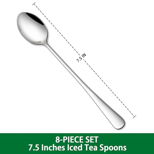 7.5 Inches Stainless Steel Iced Tea Spoons (8 Count)