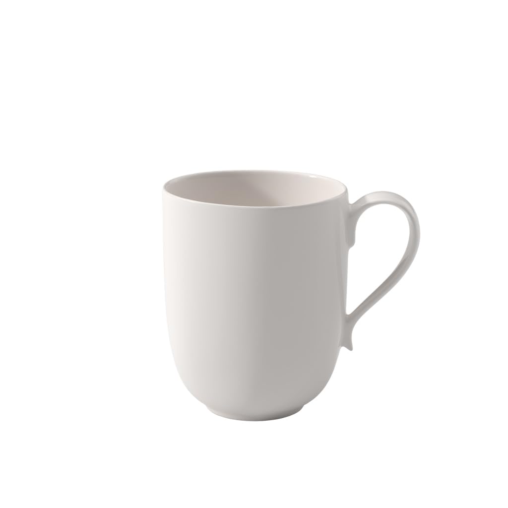 Creamy white porcelain latte macchiato mug, 12.5 oz