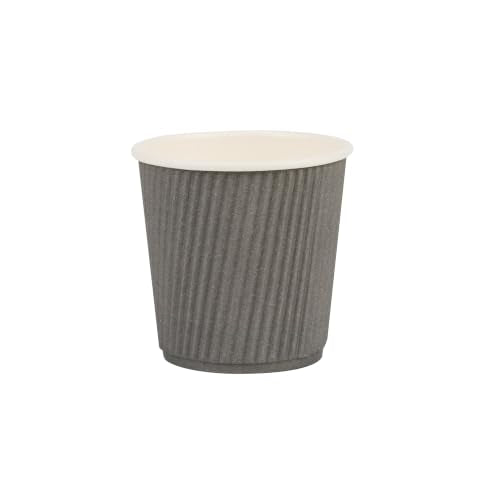 Ripple Wall Coffee Cups 500 Count 4 Ounce Insulated Gray Paper Cups