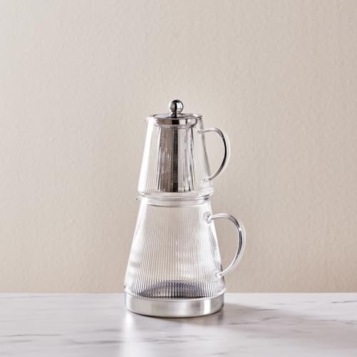 Keops XL Borosilicate Glass Teapot with Infuser and Lid for Stovetop (2 Count)