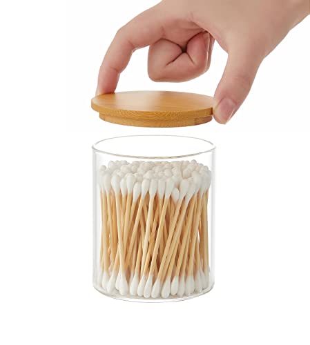 4 Pack Glass Qtip Holder Dispenser for Cotton Swabs (4 Count)
