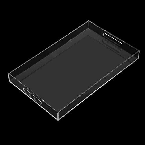 Clear Sturdy Acrylic Serving Tray with Handles