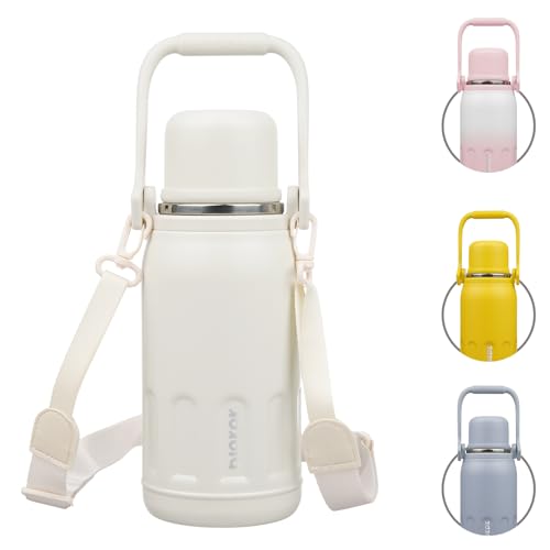 Stainless Steel Insulated Bottle with Handle & Strap