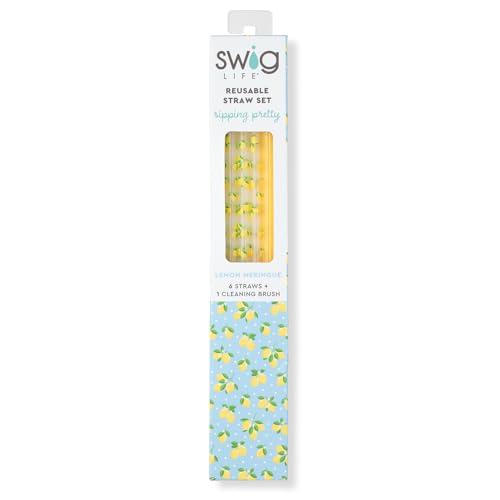 Reusable Straw Set with Cleaning Brush (6 Count)