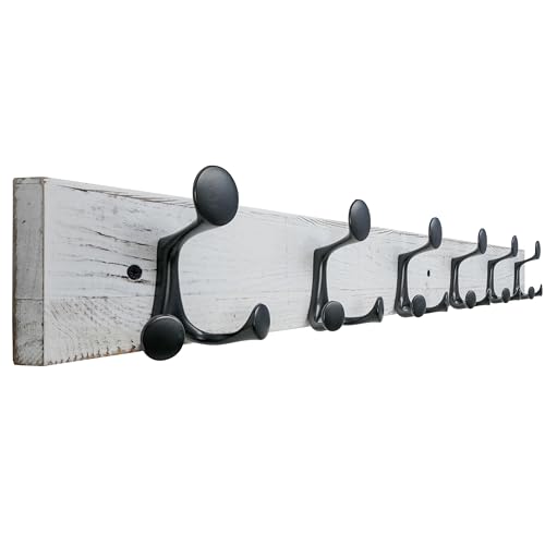 36 Inch Wood Coat Rack Wall Mount with 6 Triple Hooks
