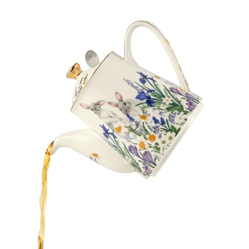 Porcelain Tea Set with Removable Stainless Steel Infuser for Afternoon Tea