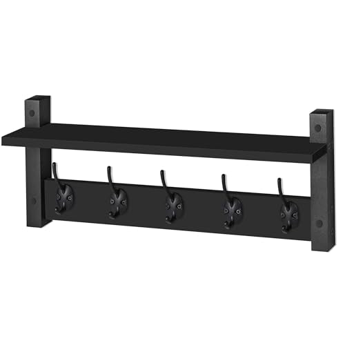 Coat Rack Wall Mount with Shelf
