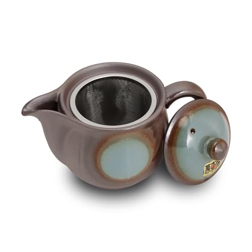 Japanese Banko Ware Teapot with Removable Stainless Steel Strainer