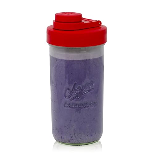 Mason Jar Drinking Cup Pint and Half Drinking Lid and Azure 24oz Jar