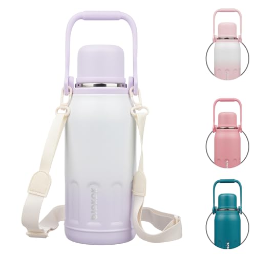 Stainless Steel Insulated Bottle with Handle & Strap