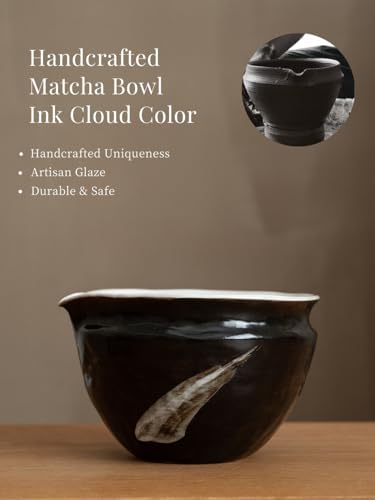 Matcha Set with Handmade Ceramic Bowl & Bamboo Whisk