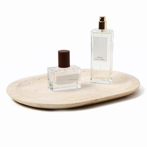 Natural Marble Decorative Tray Bathroom Counter Perfume Organizer Vanity Tray for Home Decor