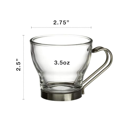 Oslo Espresso Glass Cups 4 Set 3.75 Oz (4 Count)