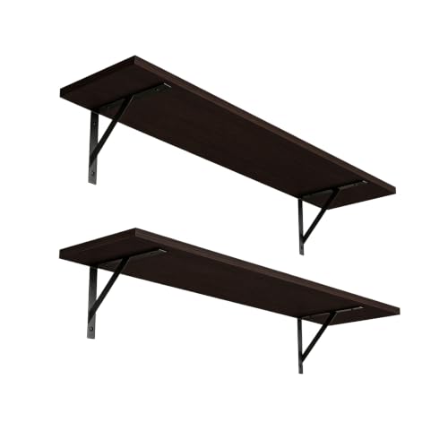 Wall Shelves 23.6" Long Floating Shelves with Metal Brackets (2 Count)