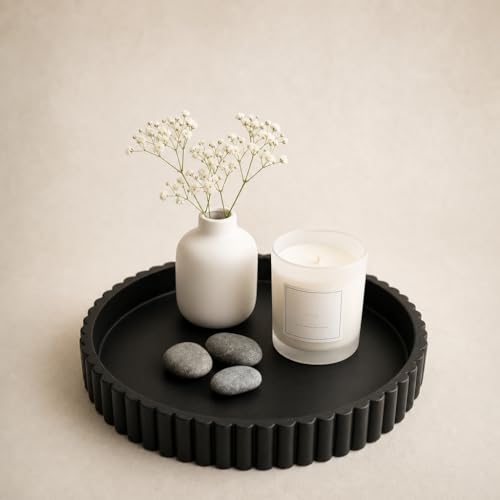 11 Inch Concrete Round Tray Home Decor for Coffee Table Decor