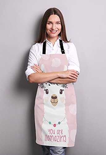 Llama with fun quote You are llamazing Bib Apron with Adjustable Neck for Men Women