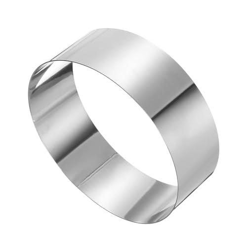 Round Cake Ring 8 x 2.75 Inch Seamless Stainless Steel Pastry Mousse Dessert Ring Mirror Coating for Baking Cooking Making Tool