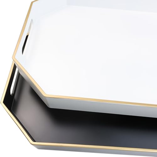 White Decorative Tray with Handles