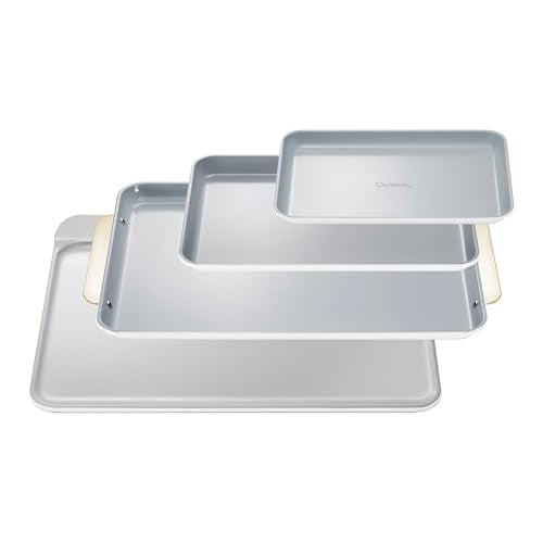 Non Stick Ceramic Baking Sheet Trio and Cookie Sheet Set (4 Count)