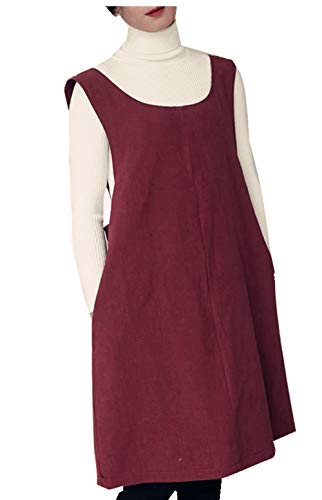 Soft Cotton Linen Apron Solid Color Halter Cross Bandage Aprons Japan Japanese Style X Shape Kitchen Cooking Clothes Gift for Women Chef Housewarming