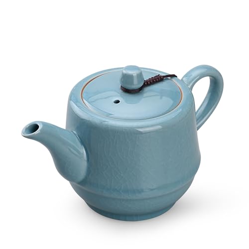 Ceramic Teapot with Infuser for Tea Coffee Milk as Gift Sky Blue
