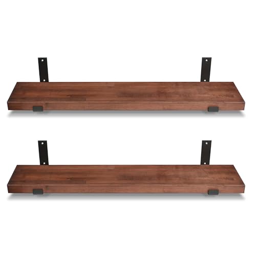 Floating Shelves for Wall Mounted Book Shelf Hanging Shelves Floating Bookshelf for Bedroom (2 Count)