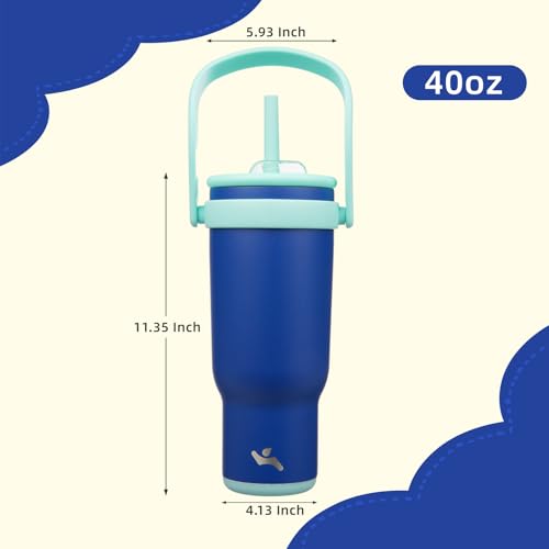 40 oz Tumbler with Handle and Straw