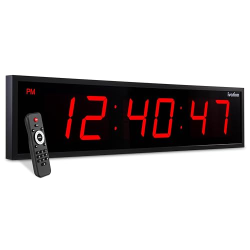 Oversized Digital Wall Clock with Large LED Display & Timer